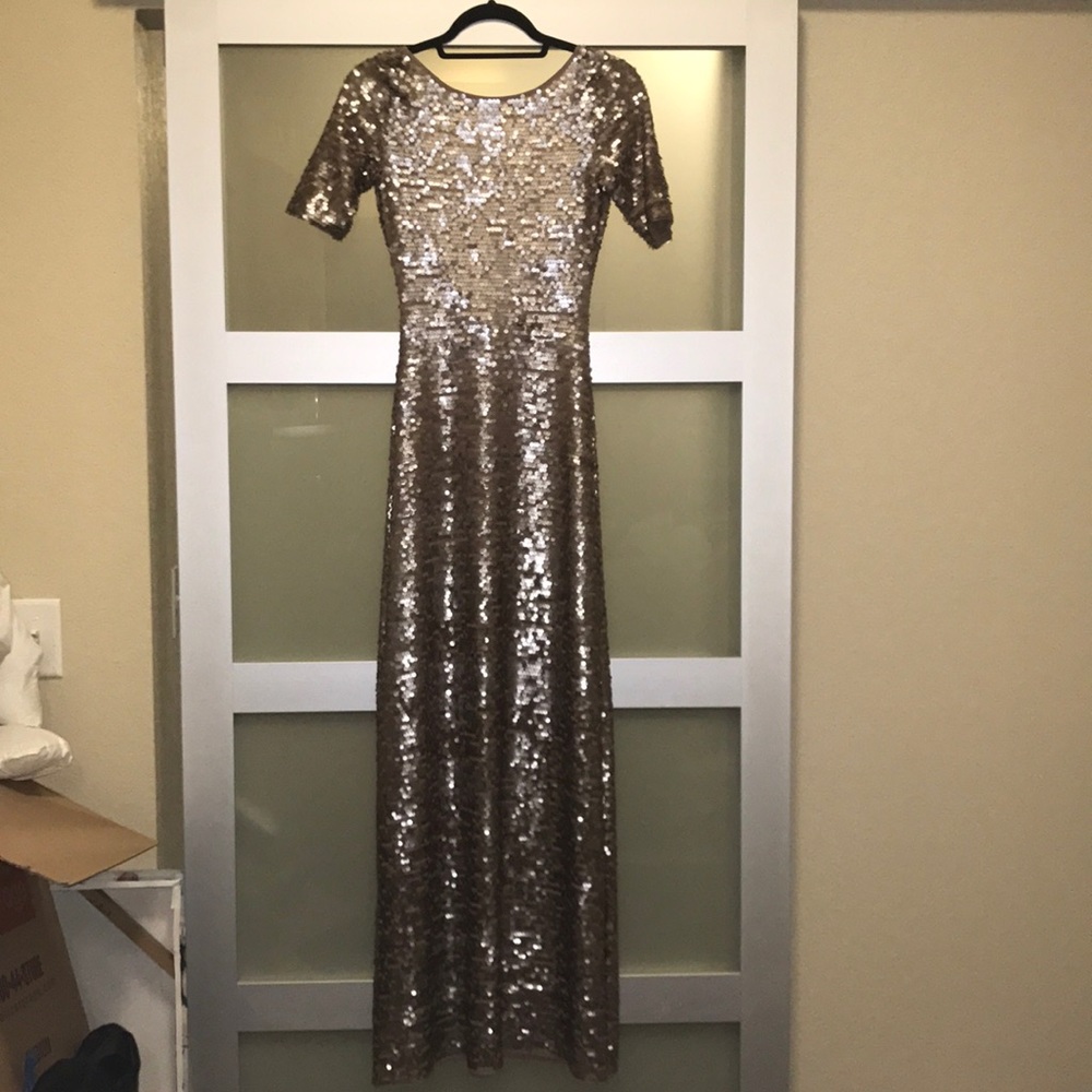 BCBG Maxazria Sequin Ennor Evening Gown - Picture 4 of 8